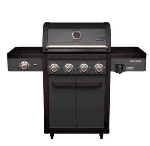 גריל גז קולמן רבולושן 4 מבערים + כירת צד, שחור מגורגר